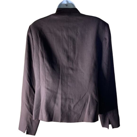 Valerie Stevens Jacket Women's Size 16 100% Silk Dome Brass Button Flap Pockets - Picture 4 of 8